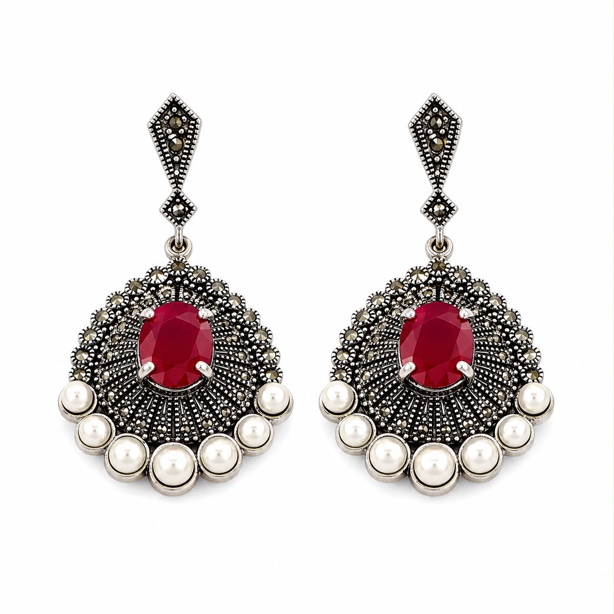 Red Pearl Heritage Earrings