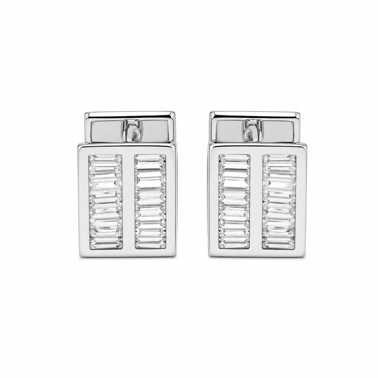 Crystal Baguette Column Earrings
