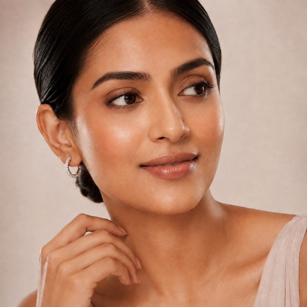 Crystal Open Hoop Earrings