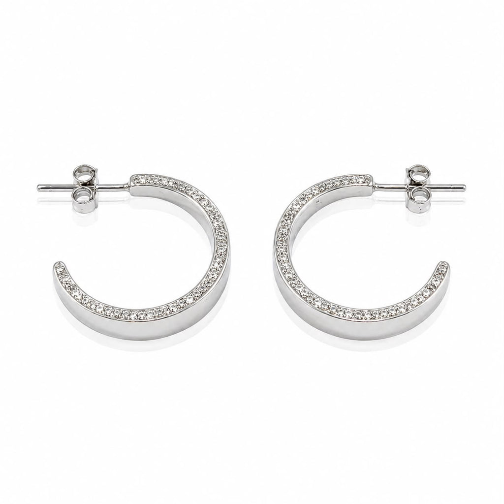 Crystal Open Hoop Earrings
