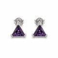 Purple Triangle Stud Earrings