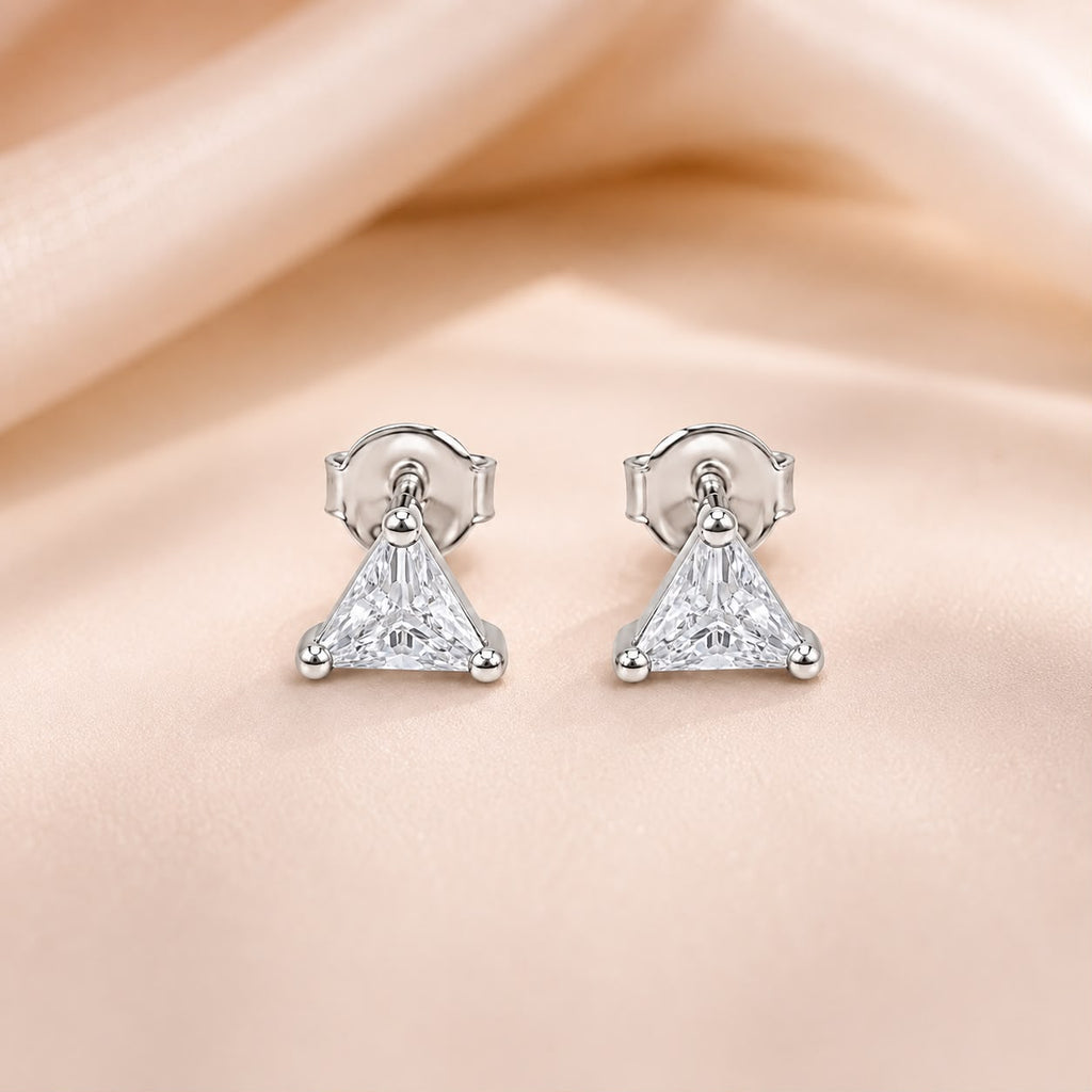 Crystal Triangle Stud Earrings