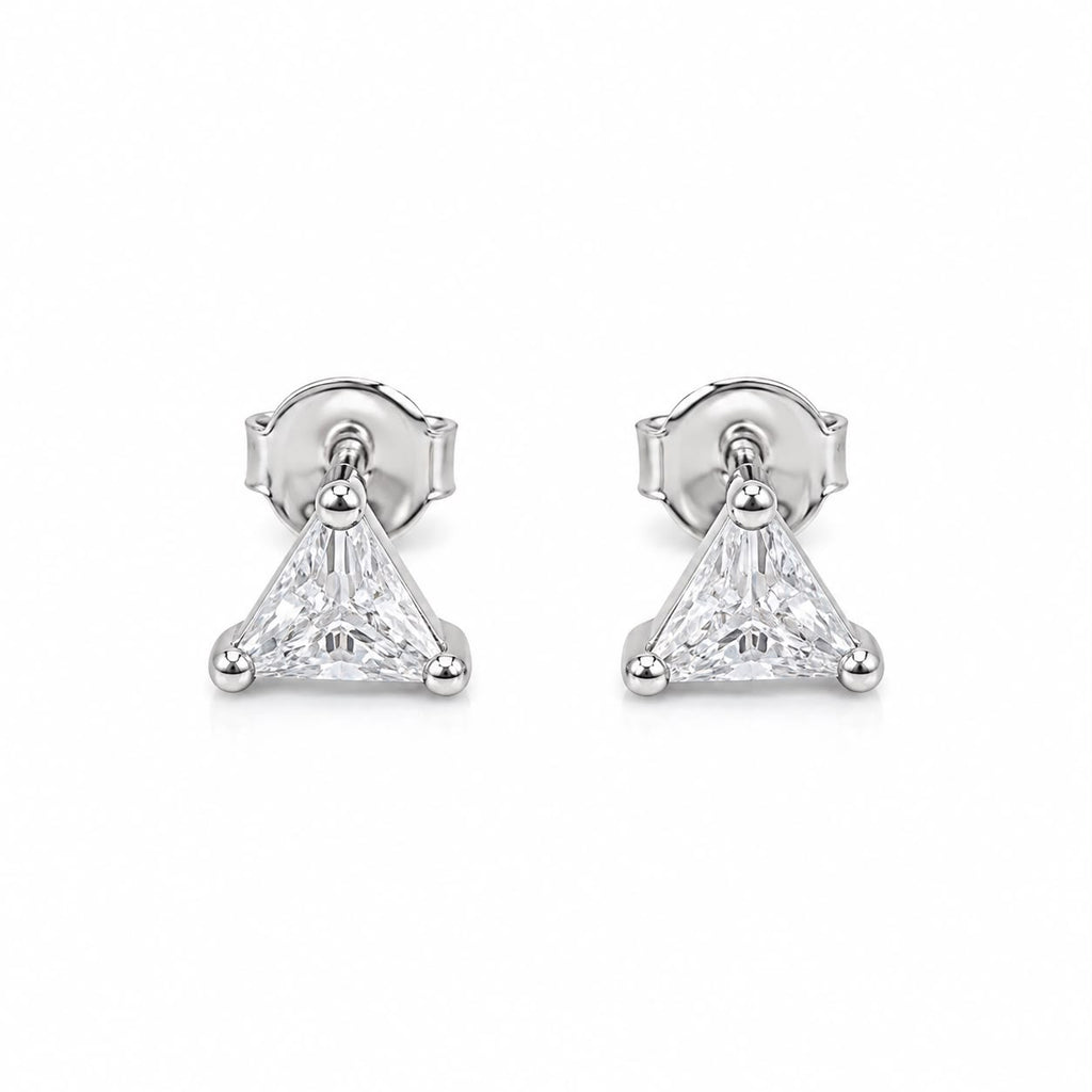 Crystal Triangle Stud Earrings
