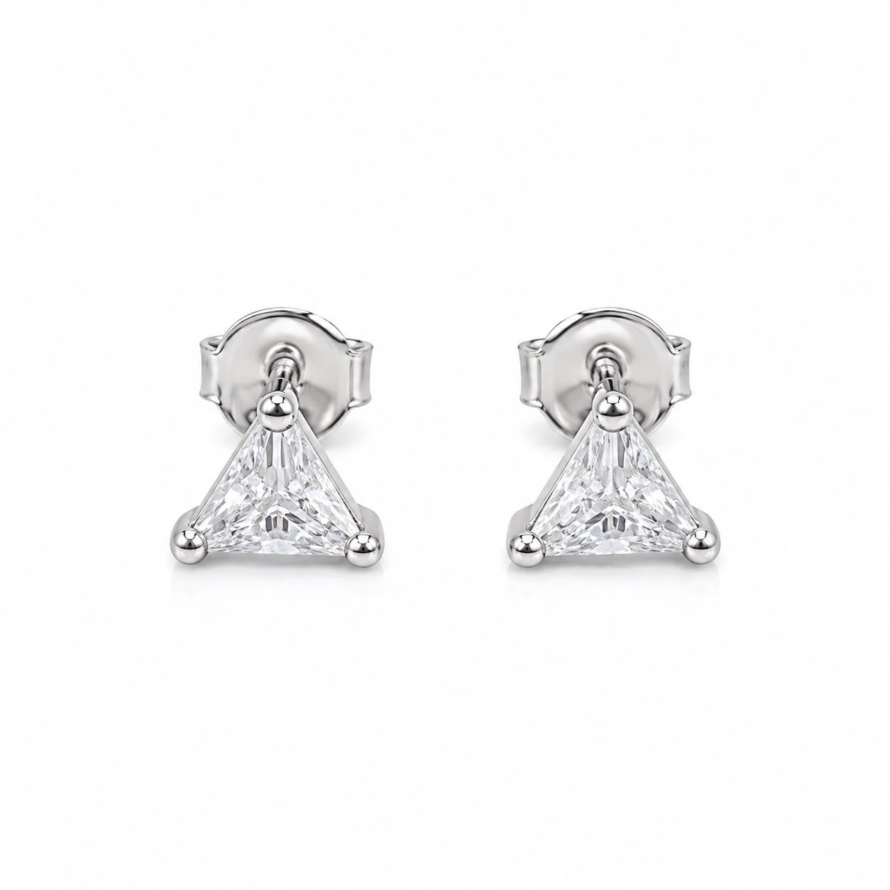 Crystal Triangle Stud Earrings