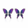 Purple Butterfly Stud Earrings
