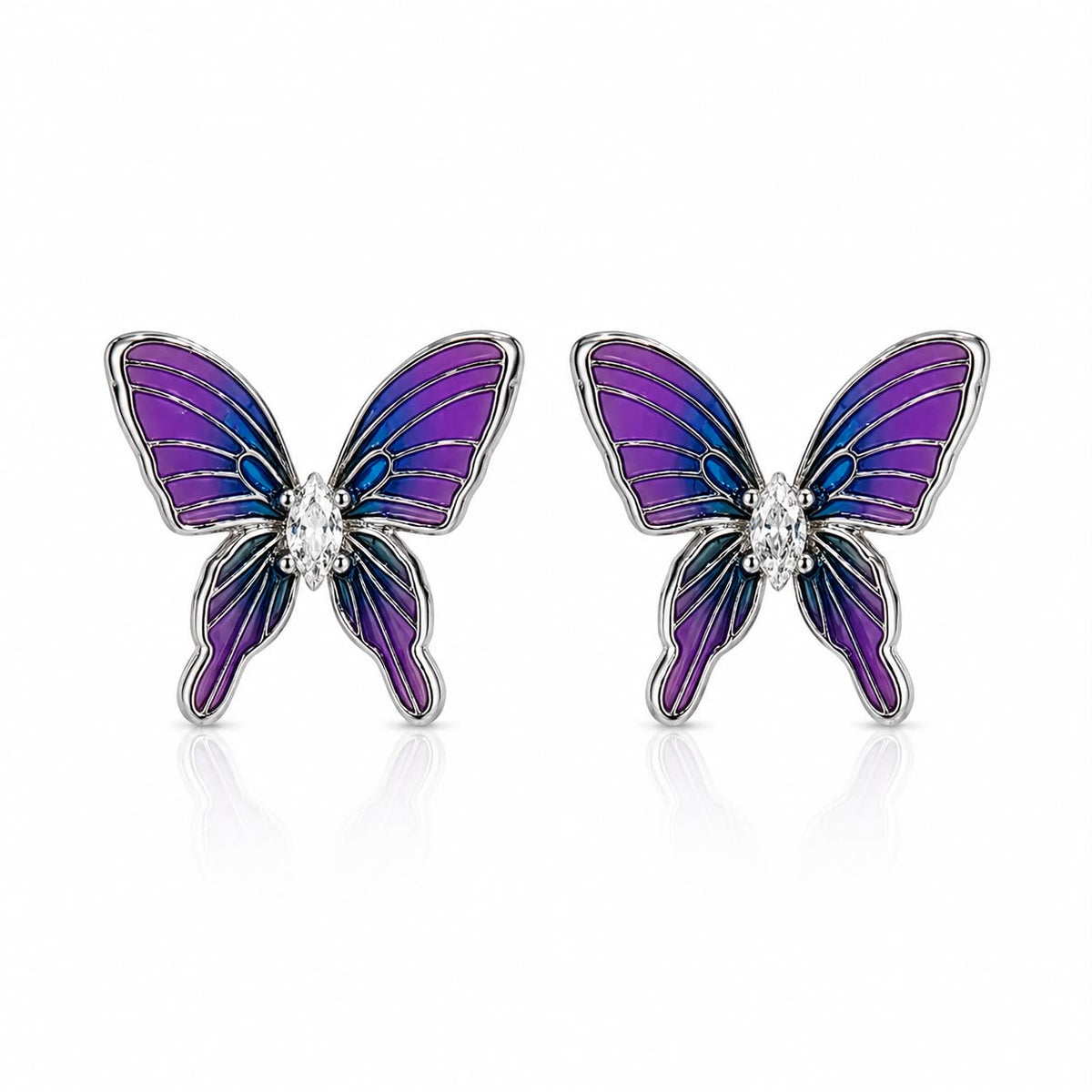 Purple Butterfly Stud Earrings