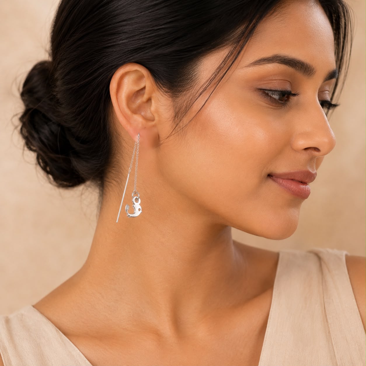 Bird Charm Threader Earrings