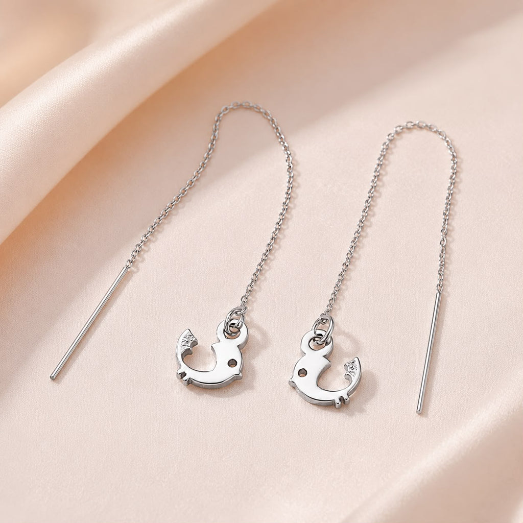 Bird Charm Threader Earrings