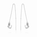 Bird Charm Chain Threader Earrings