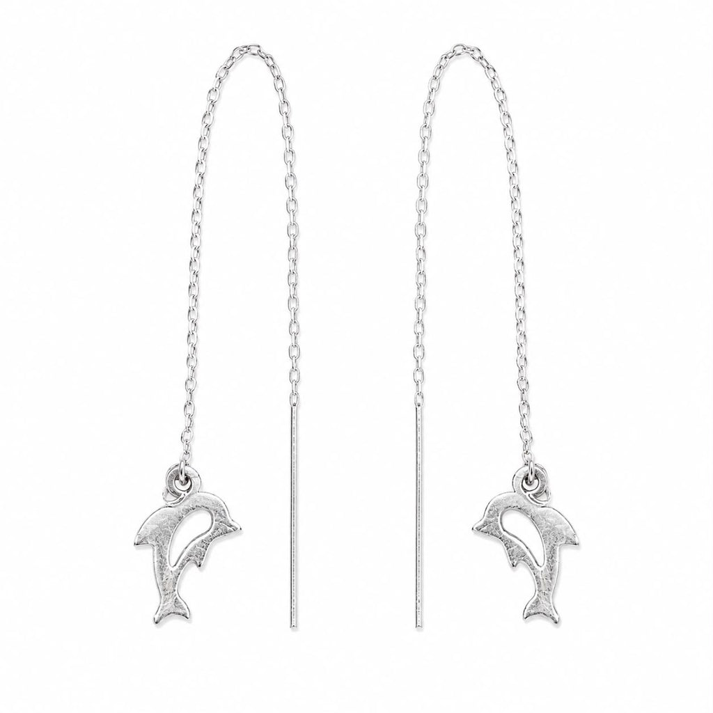 Dolphin Charm Threader Earrings