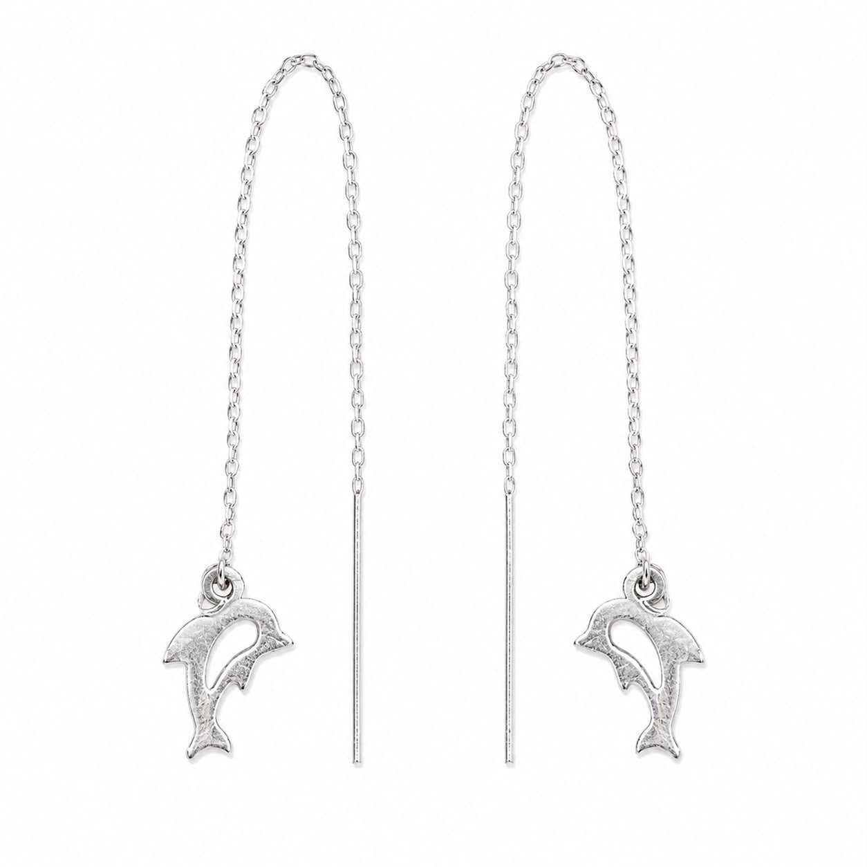 Dolphin Charm Threader Earrings