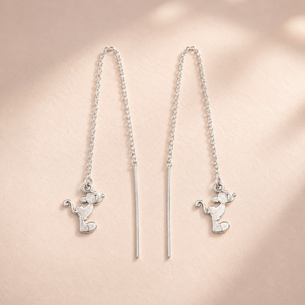 Mouse Charm Threader Earrings