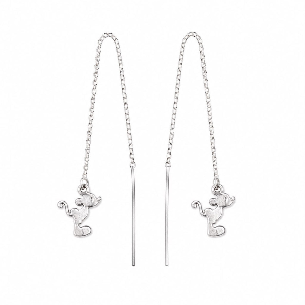 Mouse Charm Threader Earrings