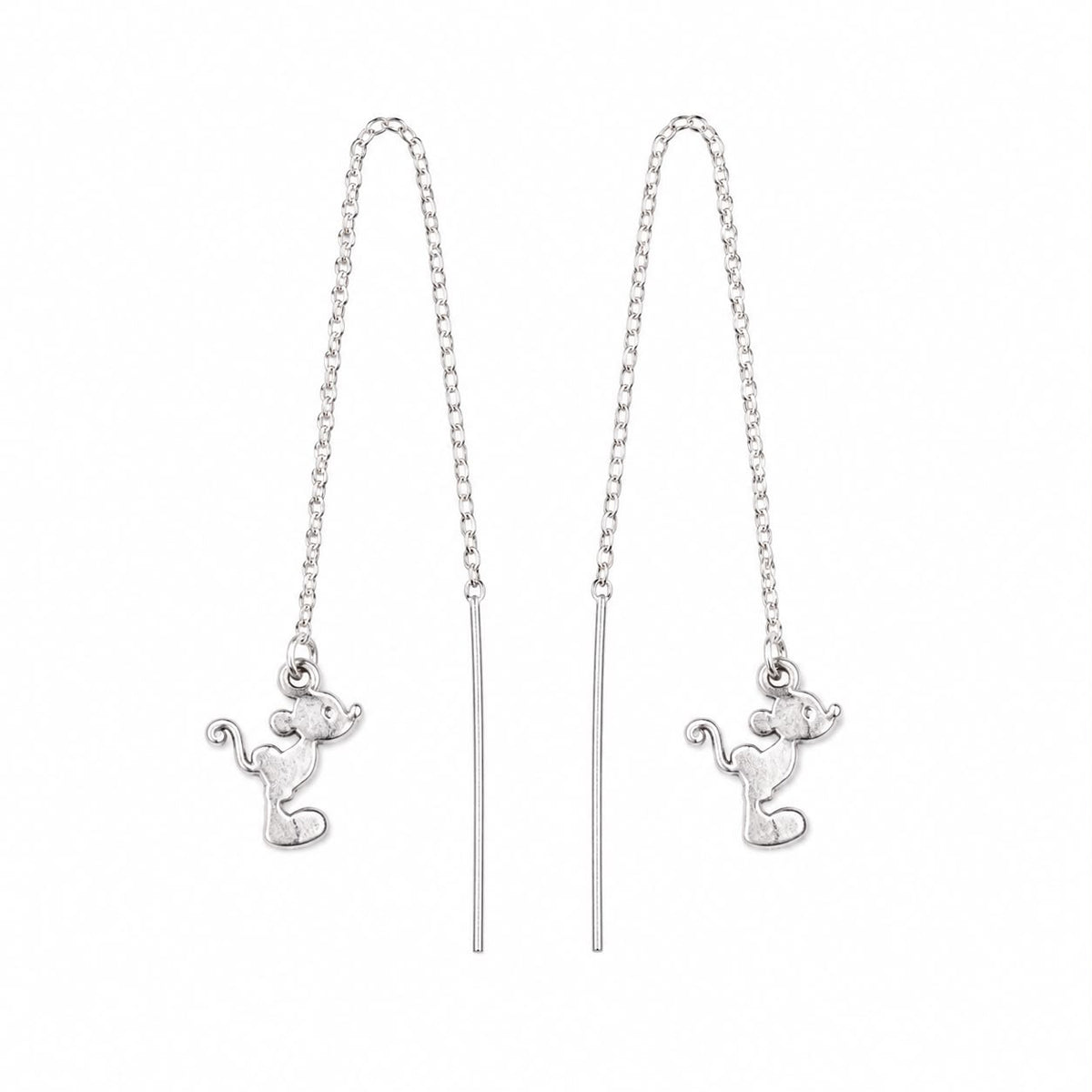 Mouse Charm Threader Earrings