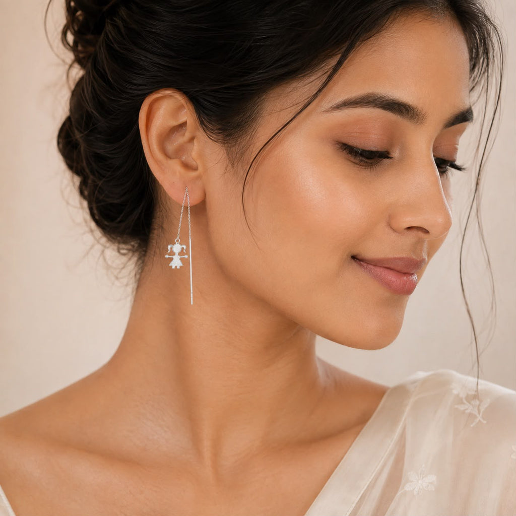 Girl Charm Threader Earrings