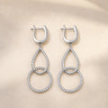 Crystal Teardrop Circle Drop Earrings