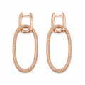 Rose Gold Crystal Oval Drop Earrings