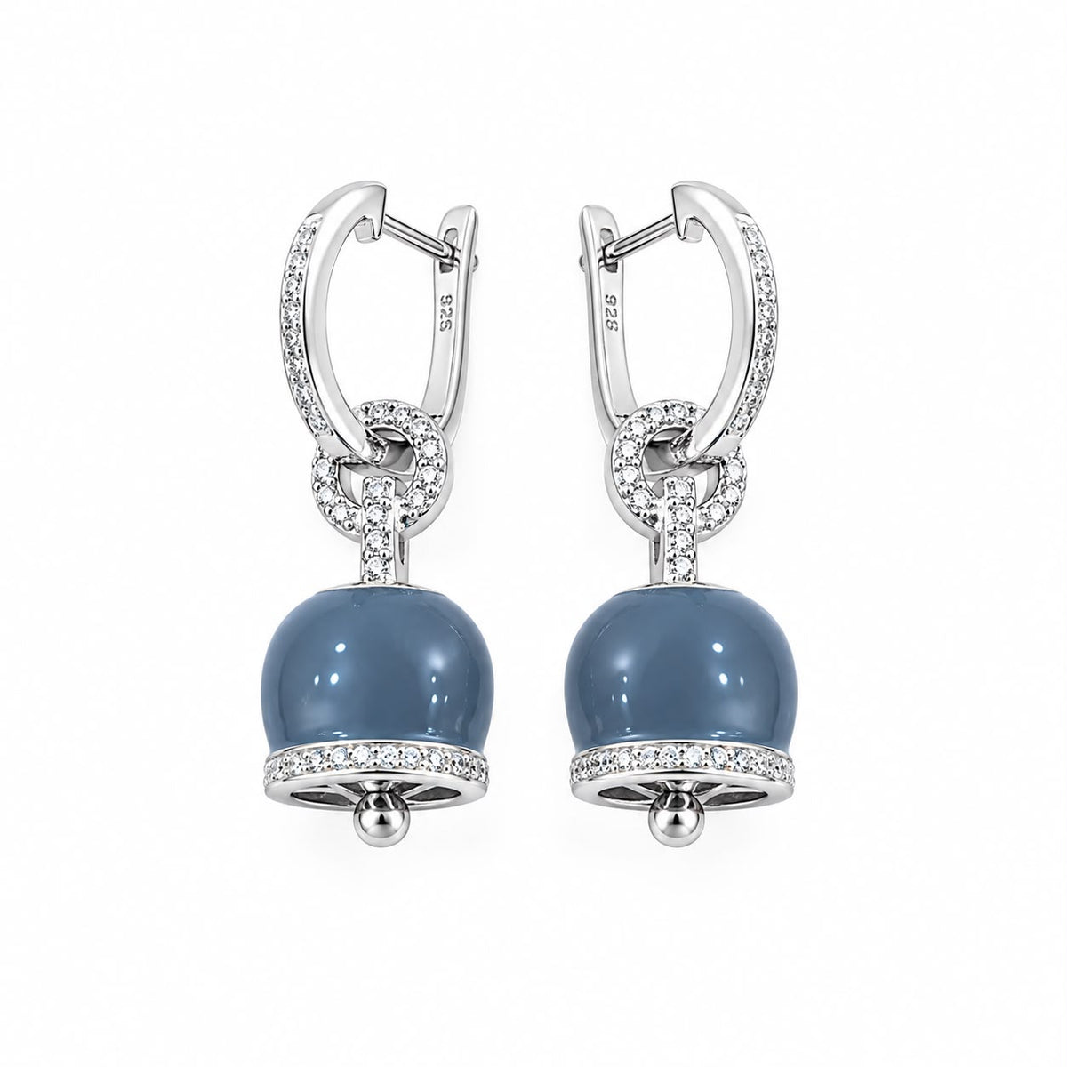 Blue Bell Crystal Drop Earrings
